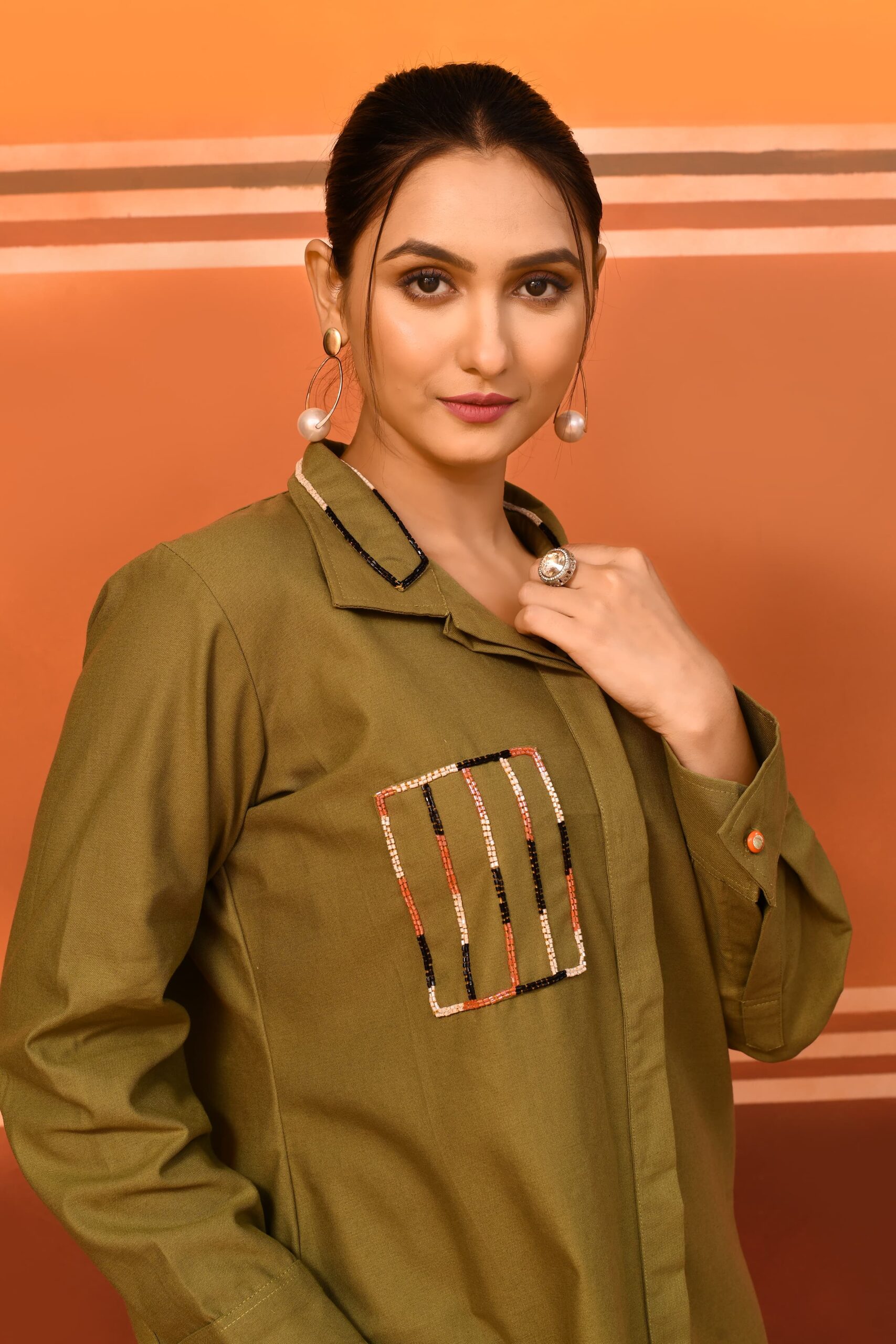 Royal Bengal Tiger. Olive green